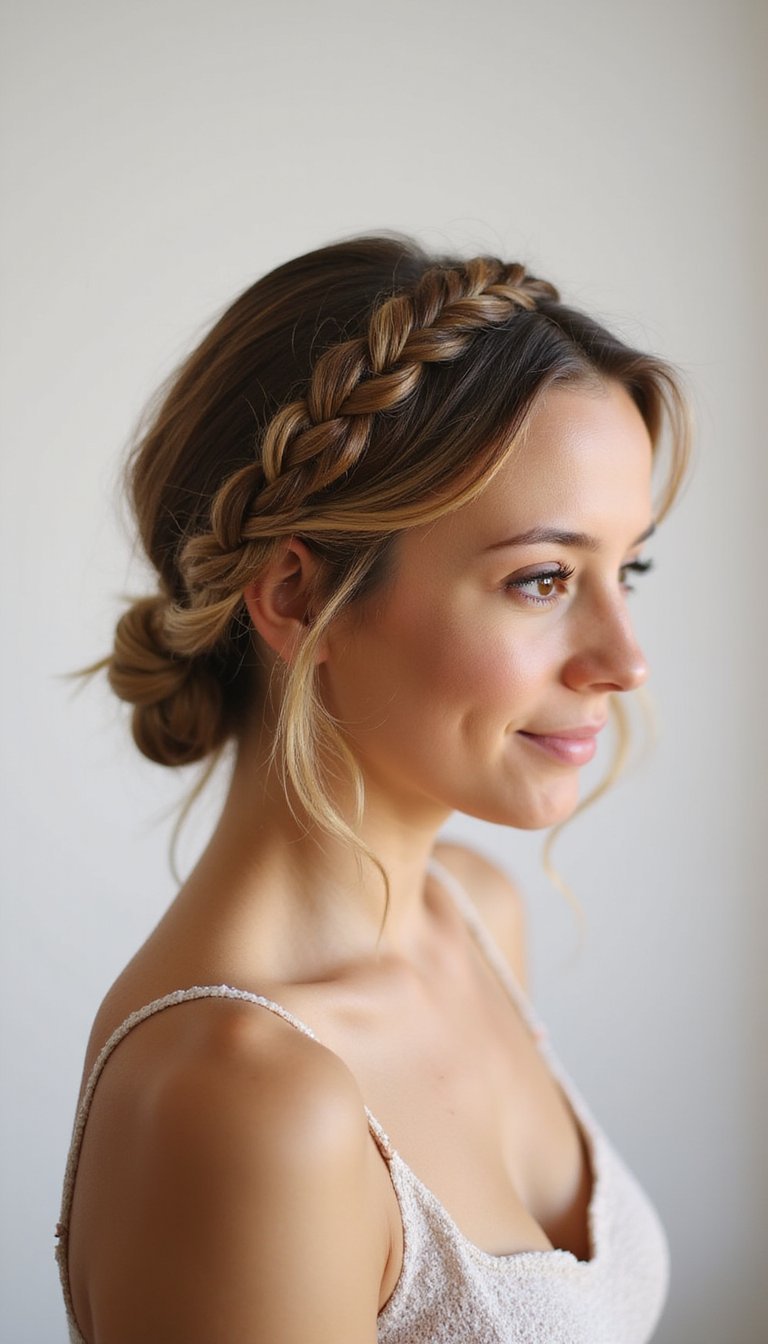 Double Dutch Braids Pulled Into Low Bun