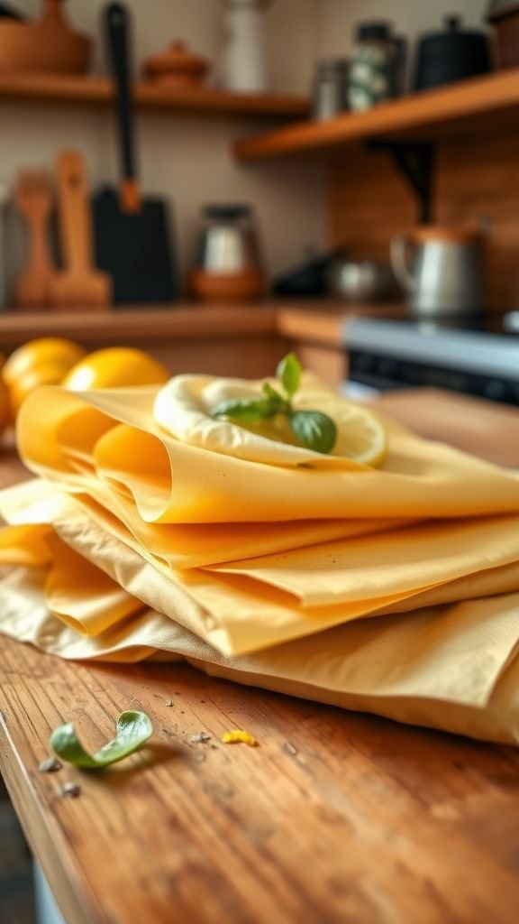 Beeswax wraps scented with lemon and herbs