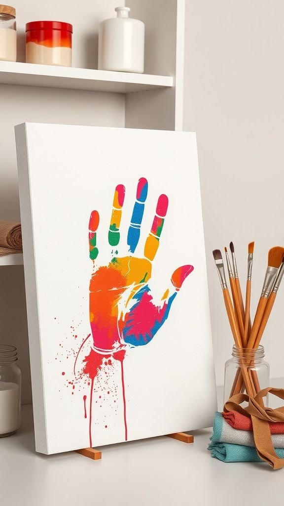 Handprint canvas that freezes a single moment